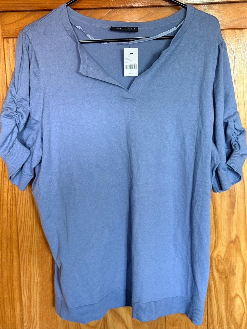 Lane Bryant Light Slate Blue V-Neck Short Sleeve Sweater Size 18/20